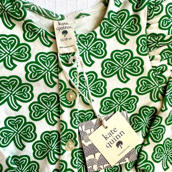St. Patrick’s Day Clover Romper Kate Quinn 12-18 Months  NWT - Picture 2 of 5